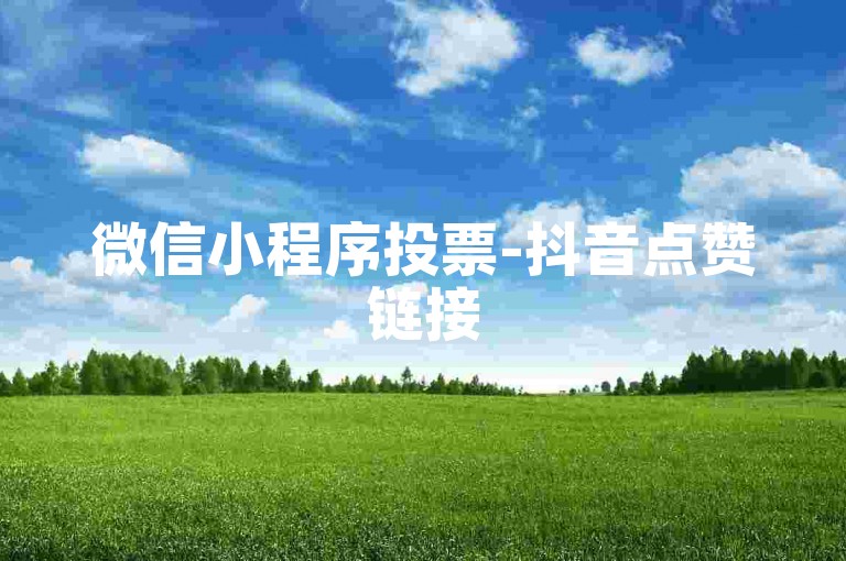 微信小程序投票-抖音点赞链接