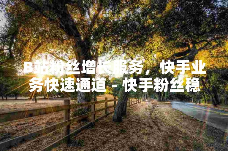 B站粉丝增长服务，快手业务快速通道 - 快手粉丝稳定保障 - 快手经济型业务下单2024官方严正声明！