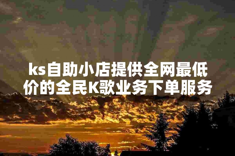 ks自助小店提供全网最低价的全民K歌业务下单服务。