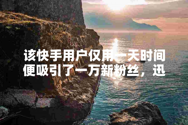 该快手用户仅用一天时间便吸引了一万新粉丝，迅速成为热门话题。