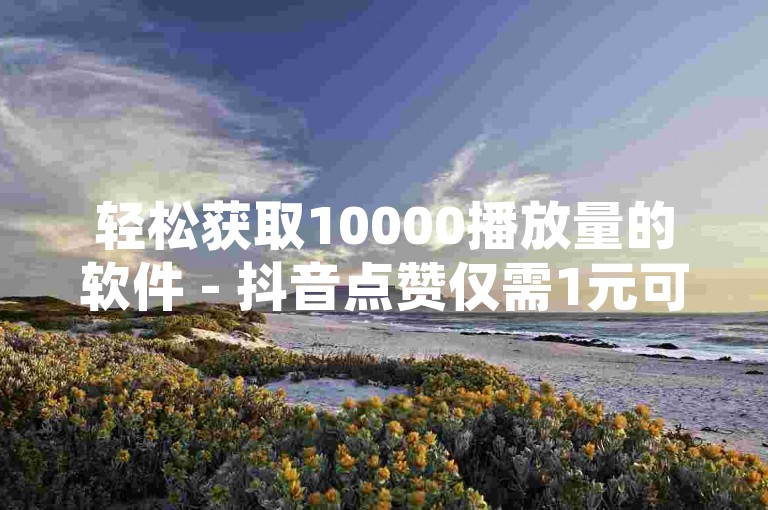 轻松获取10000播放量的软件 - 抖音点赞仅需1元可得100个赞，这正常吗？