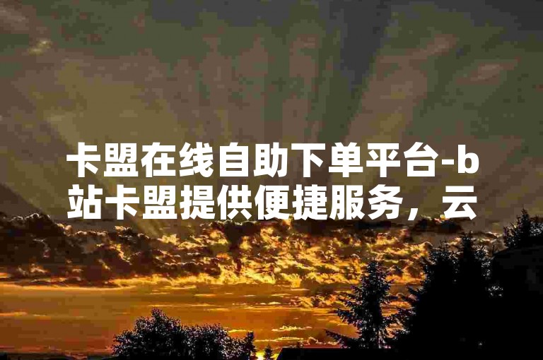 卡盟在线自助下单平台-b站卡盟提供便捷服务，云商城-快速下单体验。