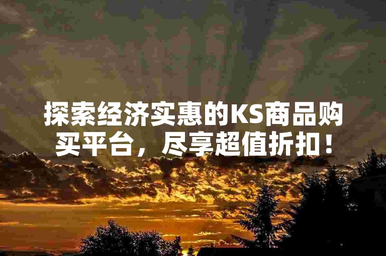 探索经济实惠的KS商品购买平台，尽享超值折扣！