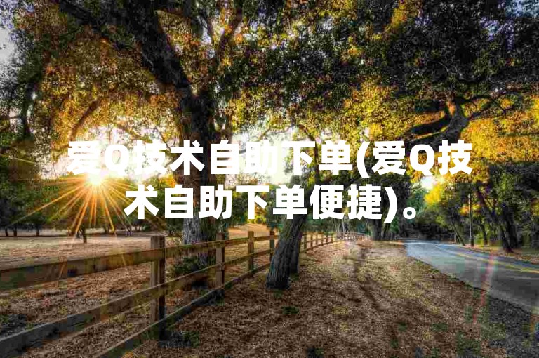 爱Q技术自助下单(爱Q技术自助下单便捷)。