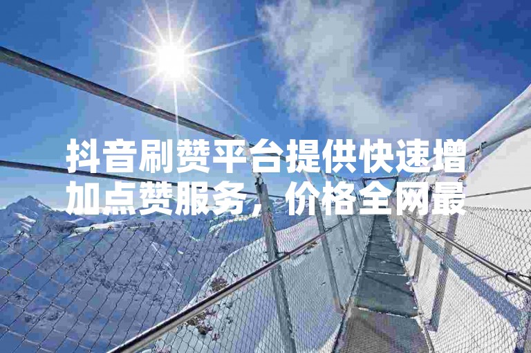抖音刷赞平台提供快速增加点赞服务，价格全网最低，让您的内容迅速走红。