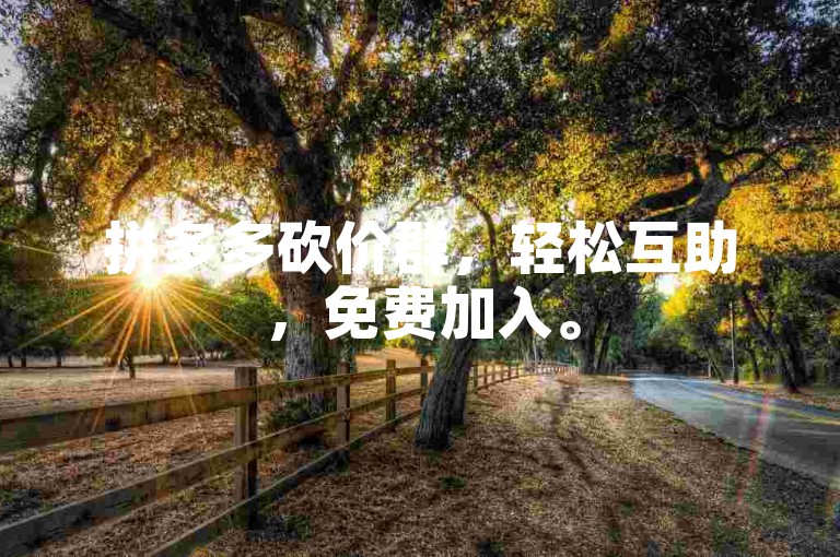 拼多多砍价群，轻松互助，免费加入。
