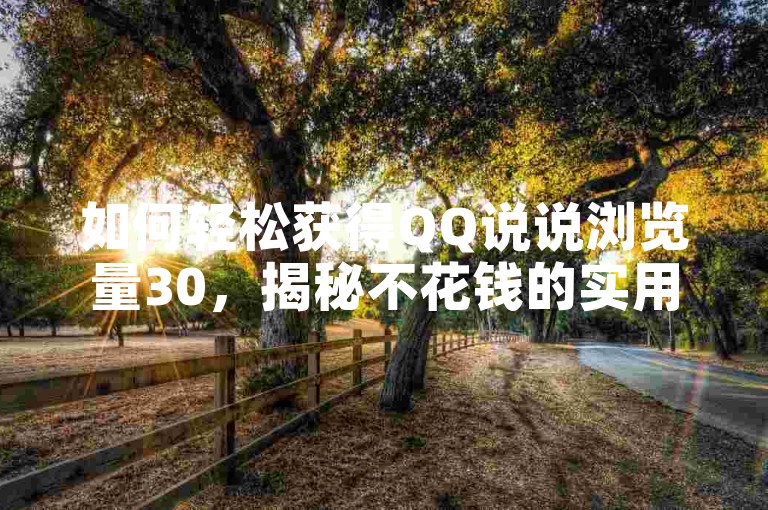 如何轻松获得QQ说说浏览量30，揭秘不花钱的实用方法？