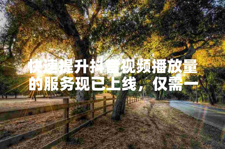 快速提升抖音视频播放量的服务现已上线，仅需一分钟即可获得千次点赞。