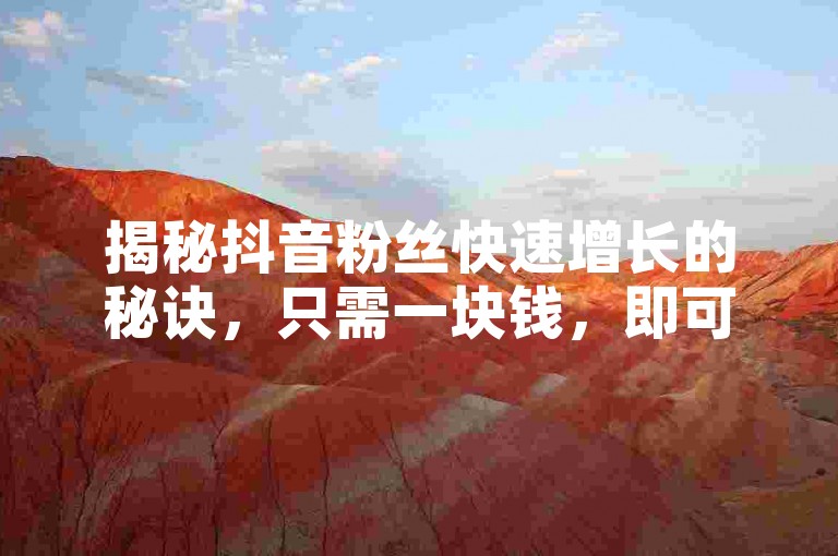 揭秘抖音粉丝快速增长的秘诀，只需一块钱，即可轻松获得1000个粉丝！2025年必备技巧。