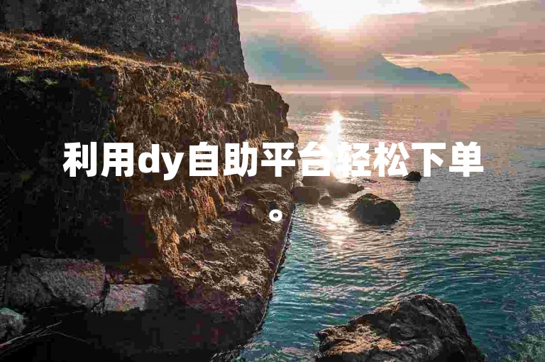 利用dy自助平台轻松下单。