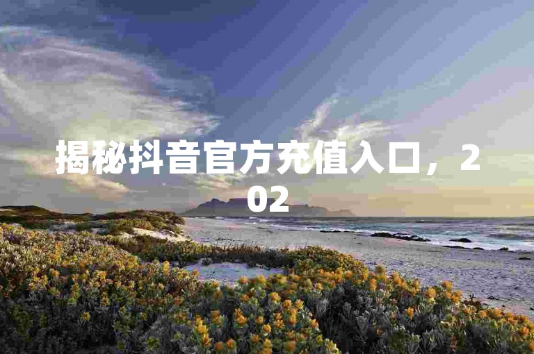 揭秘抖音官方充值入口，2025年最新指南，助你轻松完成充值！