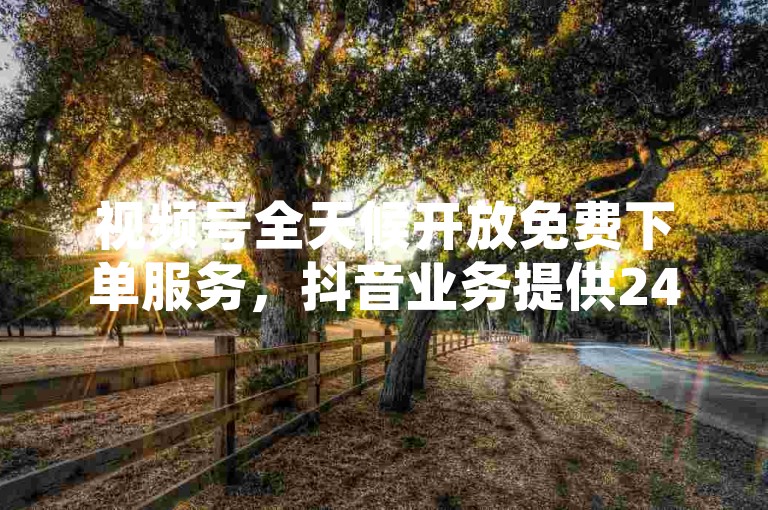 视频号全天候开放免费下单服务，抖音业务提供24小时不间断的自助下单体验。