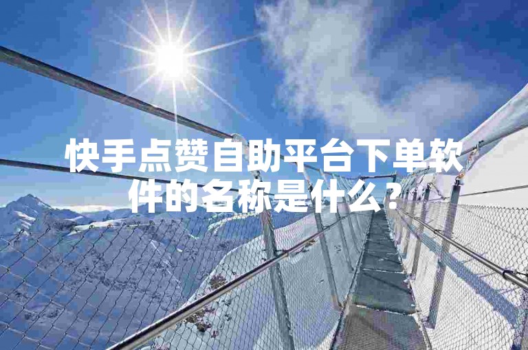快手点赞自助平台下单软件的名称是什么？
