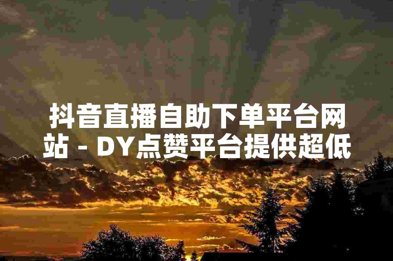 抖音直播自助下单平台网站 - DY点赞平台提供超低价的自助下单服务。