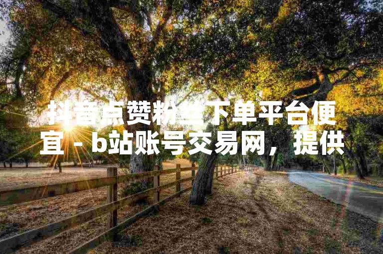 抖音点赞粉丝下单平台便宜 - b站账号交易网，提供便捷的社交媒体推广服务。