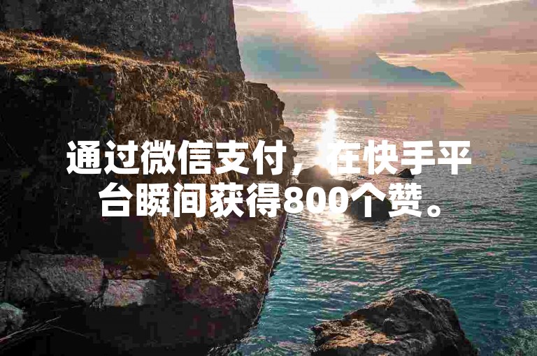 通过微信支付，在快手平台瞬间获得800个赞。