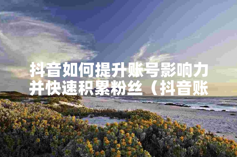 抖音如何提升账号影响力并快速积累粉丝（抖音账号增长策略与技巧）。