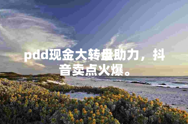 pdd现金大转盘助力，抖音卖点火爆。
