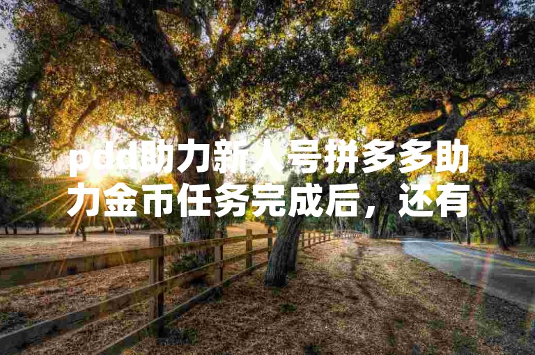 pdd助力新人号拼多多助力金币任务完成后，还有哪些活动可以参与呢？