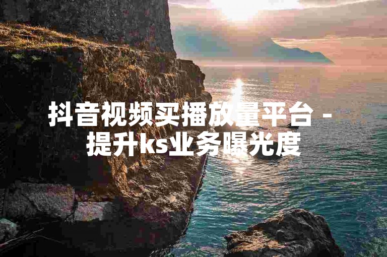 抖音视频买播放量平台 - 提升ks业务曝光度