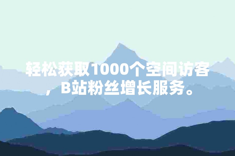 轻松获取1000个空间访客，B站粉丝增长服务。