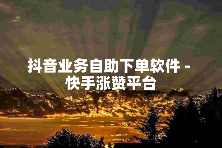 抖音业务自助下单软件 - 快手涨赞平台