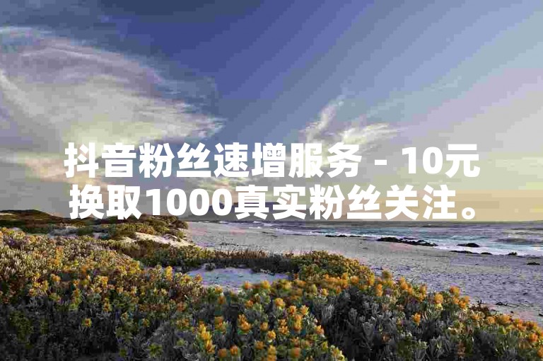 抖音粉丝速增服务 - 10元换取1000真实粉丝关注。