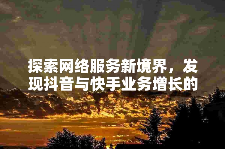 探索网络服务新境界，发现抖音与快手业务增长的秘诀，尽在24小时在线下单平台。