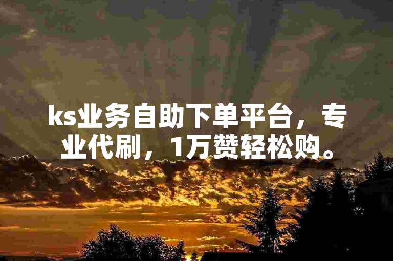 ks业务自助下单平台，专业代刷，1万赞轻松购。