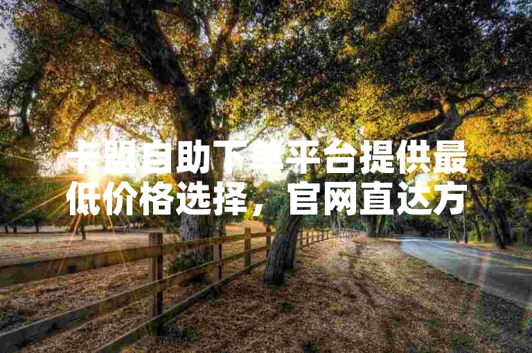卡盟自助下单平台提供最低价格选择，官网直达方便快捷。