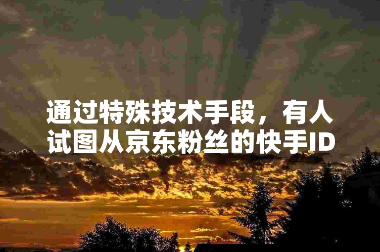 通过特殊技术手段，有人试图从京东粉丝的快手ID中挖掘出对应的手机号信息。