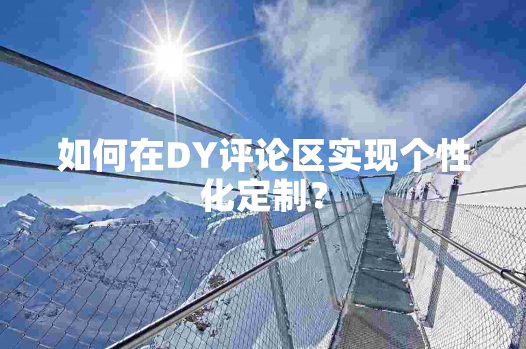 如何在DY评论区实现个性化定制？