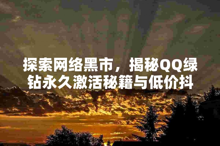 探索网络黑市，揭秘QQ绿钻永久激活秘籍与低价抖音购赞技巧，熊猫业务下单平台深度解析！