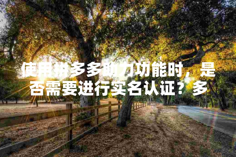 使用拼多多助力功能时，是否需要进行实名认证？多多砍价软件
