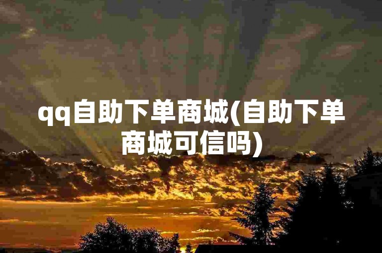 qq自助下单商城(自助下单商城可信吗)