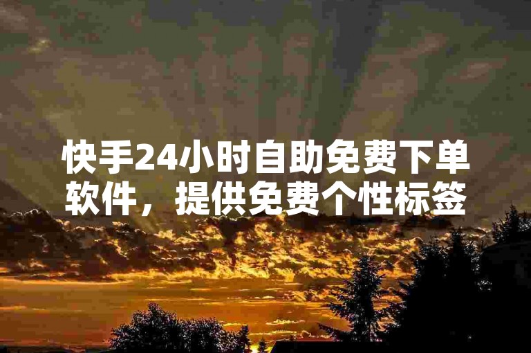 快手24小时自助免费下单软件，提供免费个性标签赞服务。