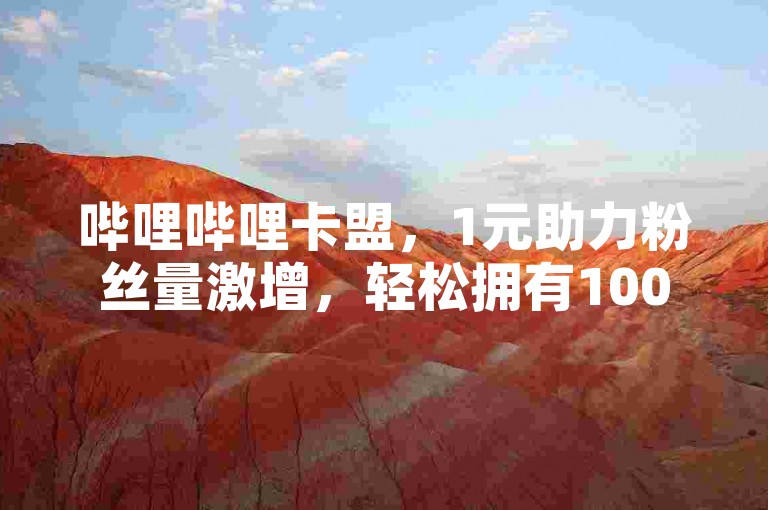 哔哩哔哩卡盟，1元助力粉丝量激增，轻松拥有1000新关注。