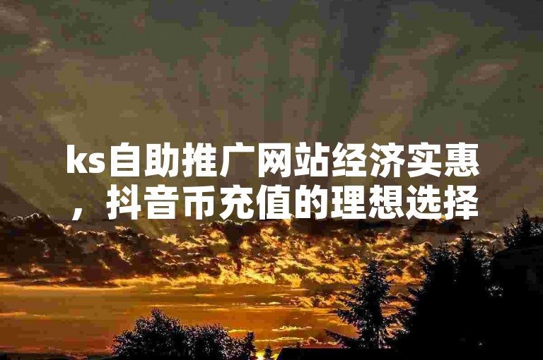 ks自助推广网站经济实惠，抖音币充值的理想选择。