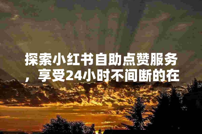 探索小红书自助点赞服务，享受24小时不间断的在线下单体验。