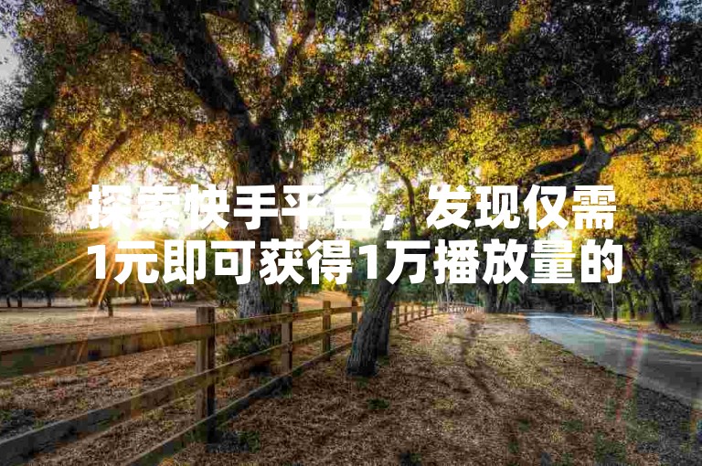 探索快手平台，发现仅需1元即可获得1万播放量的超值服务，新手入门的不二选择！