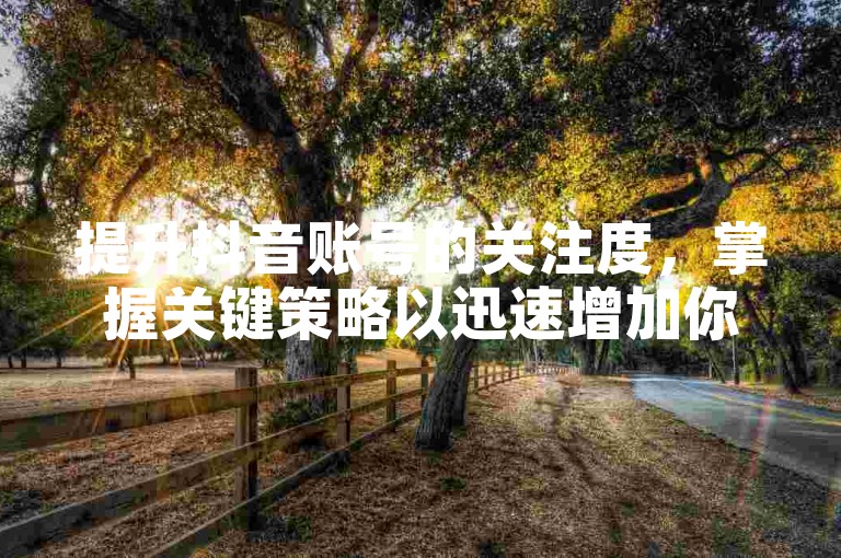 提升抖音账号的关注度，掌握关键策略以迅速增加你的抖音粉丝群体！初学者必读！