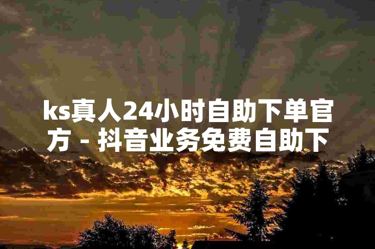 ks真人24小时自助下单官方 - 抖音业务免费自助下单平台浙江，提供便捷的服务体验。