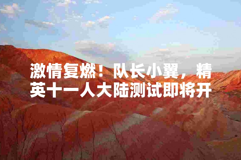 激情复燃！队长小翼，精英十一人大陆测试即将开启，足球梦想再度扬帆起航。