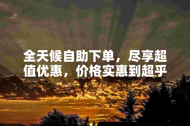 全天候自助下单，尽享超值优惠，价格实惠到超乎想象。