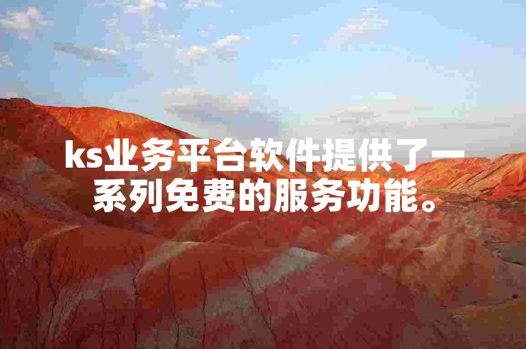 ks业务平台软件提供了一系列免费的服务功能。