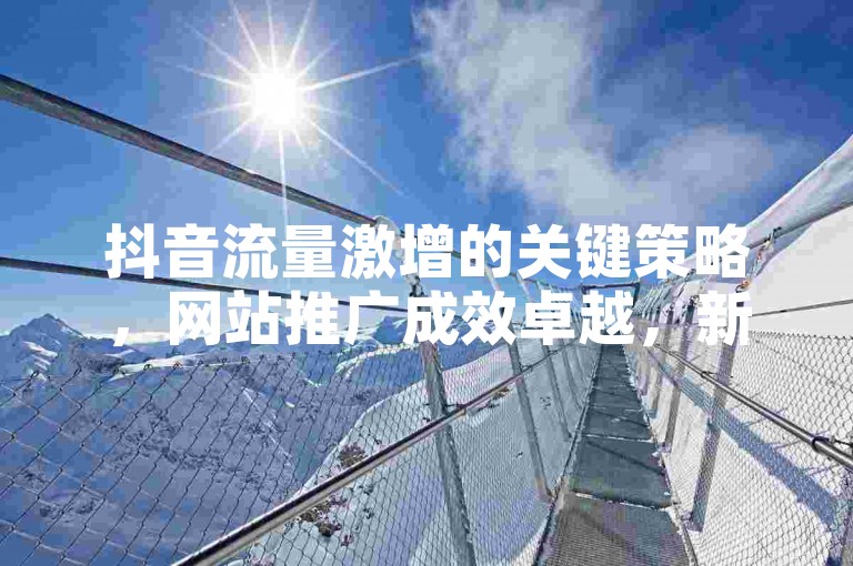 抖音流量激增的关键策略，网站推广成效卓越，新用户必看！