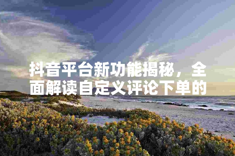 抖音平台新功能揭秘，全面解读自定义评论下单的使用方法。