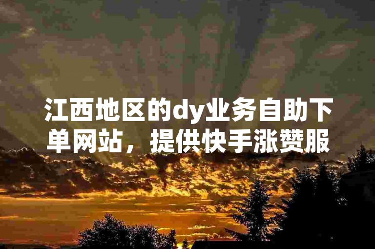 江西地区的dy业务自助下单网站，提供快手涨赞服务的网络平台。