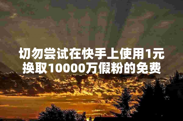 切勿尝试在快手上使用1元换取10000万假粉的免费刷粉服务，或访问任何声称能免费增加1000粉丝的网站，这些行为违反平台规定且可能带来严重后果。