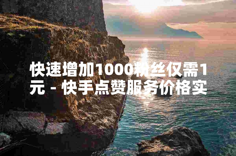 快速增加1000粉丝仅需1元 - 快手点赞服务价格实惠